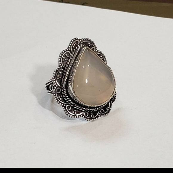 Quartz ring, 925 silver rose quartz vintage antique ring - Picture 2 of 14